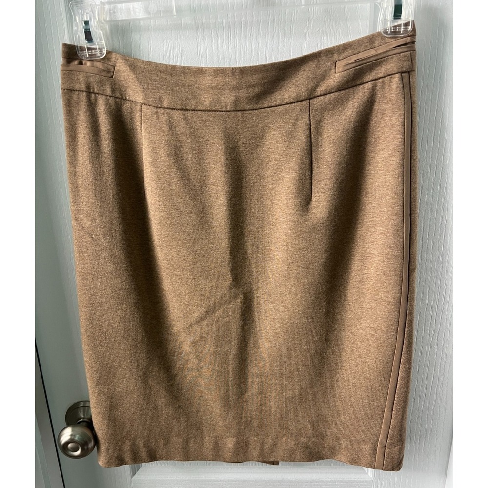 Trina Turk Womens Skirt Beige Knit Silk Lining Career‎ Work Size 6
